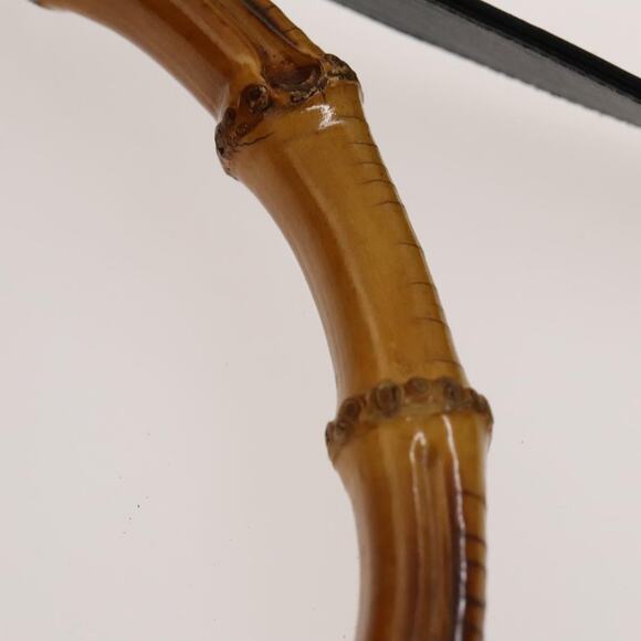 GUCCI Bamboo Shoulder Bag Leather Black Gold 001 001 - Picture 10 of 16